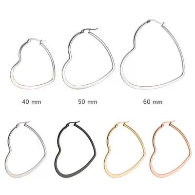 China Heart Shaped High Quality Simple Trinkets Peach Heart Earrings Gold Circle Earrings Big Shape Earings for sale