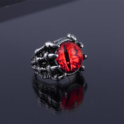 China Personality Punk Punk Style Ring 4 Color Silver Eye Mens Cubic Zirconia Copper Ring for sale