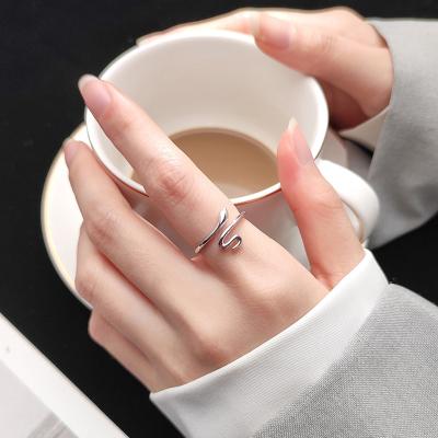 China Lovely Cute Snake Shape Adjustable Open Finger Ring Simple Ring Fine Jewelry Gift For Women for sale