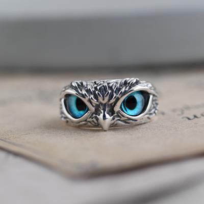 China FASHIONABLE Vintage Design Mens Ring Cute Owl Silver Color Zinc Alloy Animal Rings For Men for sale