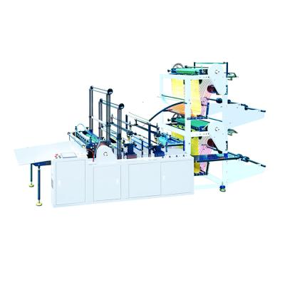 China With AC Motor Bottom-Sealing Two-Line Adjustable PLC and Mark Sensor HDPE/LDPE/PP/Biodegradable Two-Layer Bag Making Machine for sale