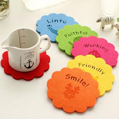 China Viable Felt Place Mats Laid Absorbent Table Mats Non Slip Heat Resistant Felt Place Mat Tea Coaster for sale