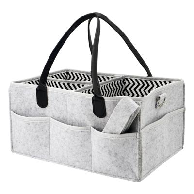 China Rational Fashionable Polyester Felt Baby Patterns Storage Bag Construction Diaper Bag for sale