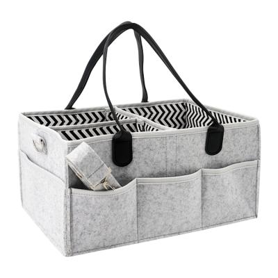 China Portable Storage Bag Professional Design Polyester Felt Baby Diaper Bag Organizer With Compartment for sale