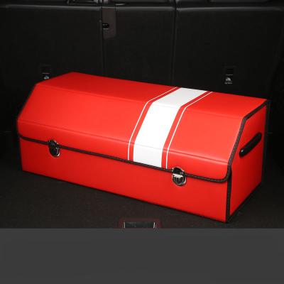 China Multifunctional Luxury Auto Goods Folding Cargo Storage With Non Slip Strips Car Trunk Storage Organizer Bag And Storage Bottom Box for sale