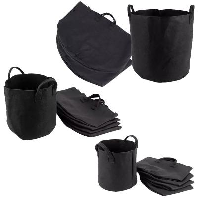 China Breathable 3/5/7/10 Gallon Black Nonwoven Grow Bags , Balcony Roof Garden Grow Bag for sale