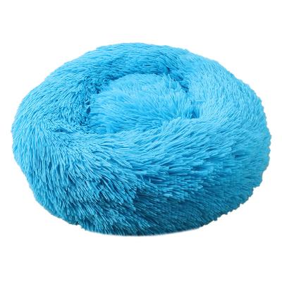 China Breathable Soft Luxury Plush Multi Colors Pet Cat Cushion Bed Round Cat Dog Cave Multi Hood Bed for sale