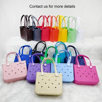 China Soft Bag Fashion Style Trendy Niche Messenger EVA Hole Hollow Beach Bag For Kids for sale