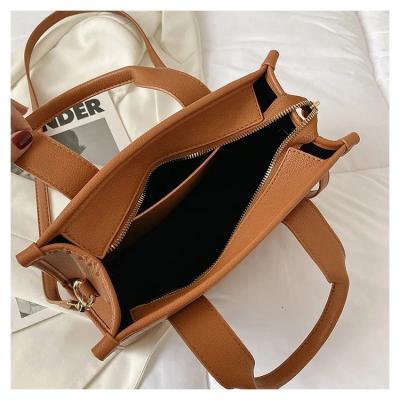 China Brown Absolute Guarantee Female Sling Shoulder Bags Solid Color Ladies Tote Bag For Women Trendy Stylish Handbag for sale