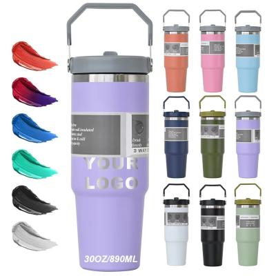 China Straw With Cap Customizable Unique Coffee Mug 20oz 30oz BPA FREE Stainless Steel Tumbler Cups for sale