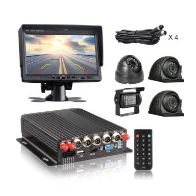 China 360 degree waterproof car AHD 7 inch security camera vehicle dvr black box recording system 12v 24v 1080p truck 4 camera dvr for sale