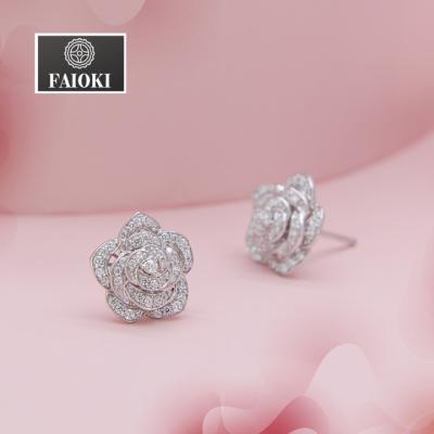 China Faioki CLASSIC Design Elegant Jewelry 925 Sterling Silver Sparkly Earrings for sale