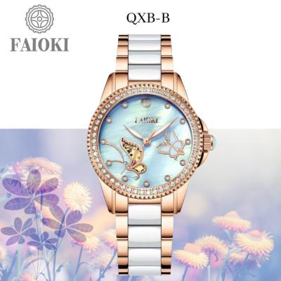 China Water Resistant Faioki Fashionable and Luxurious Ladies Mechanical Watch with ETA Movement Butterfly Design for sale