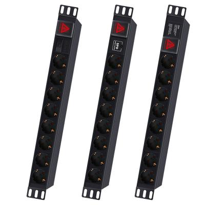 China Industrial PDU Power Strip 8 Socket Outlet With Switch 2M Cable Extension Socket For 19