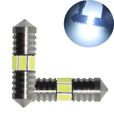 China Perfect 10smd 7020 car dome reading light bulb festoon 7020 interior led canbus 6smd led dome top bulb for car 31-41mm for sale