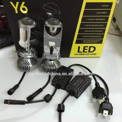 China Perfect Led Model Y6 Head Light New Mini Y6 Led Headlight With High Low Lens 20w 40w 80w 4000lm Beam Projector Car Light 4000lm Led Headlight Kit h4 for sale