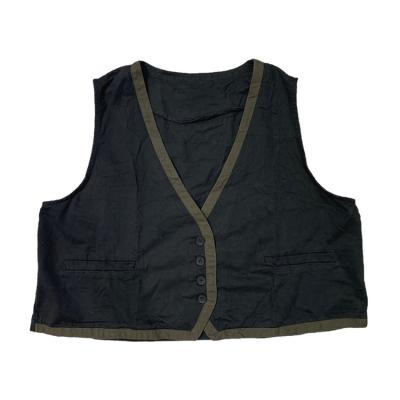 China Breathable Tank Tops Winter Hot Selling Ladies Vest Sleeveless Sweater Button Y-shaped Vest for sale