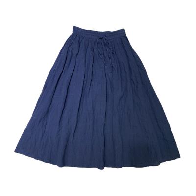 China Breathable Genuine Special Price Ruched Skirt Semi-elastic Back Waist Elastic Lanyard Skirts Womens Long for sale