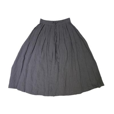 China Factory Direct Breathable Super Soft And Artistic Soft Hemp Skirt Summer Umbrella Shaped Skirt for sale