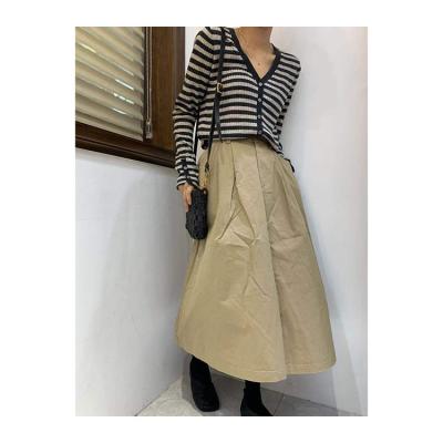 China Summer Breathable Price New Workwear Elegant Designed Women Skirts Casual Dress Ladies Mid Length A Line Skirts for sale