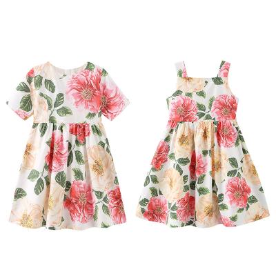 China New Summer Washable Girls' Dress Cute Baby Flower Pleated Sleeveless Party Princess Dress Children Toddler Girls Clothing for sale