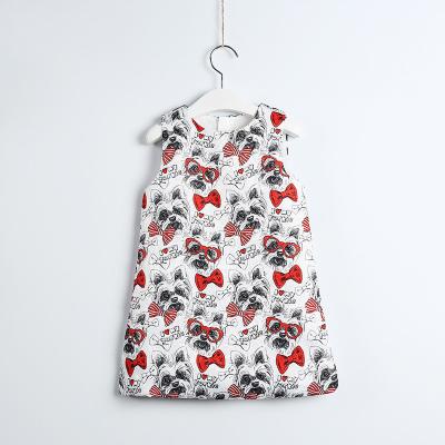 China Kids Clothing Girls Washable Bow Sleeveless Animal Printing Designers Cute Summer Dress Custom Wholesale Kids Big for sale