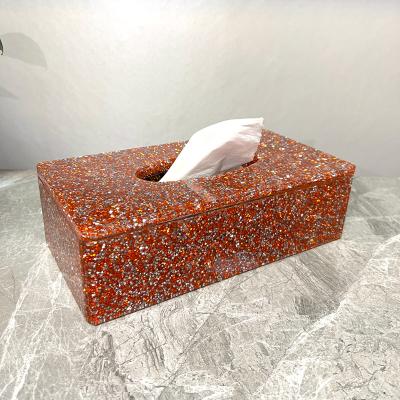 China Crystal Diamond Glitter Home Decorative Silvery Square Fancy Tissue Holder Durable Colorful Luxury Box For Bedroom Office Hotel for sale