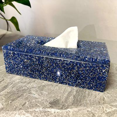 China New Home Decorative Luxury Gold Colored Durable Container Car Face Supports Covers Crystal Tissue Box Glass Paper Rhinestones for sale