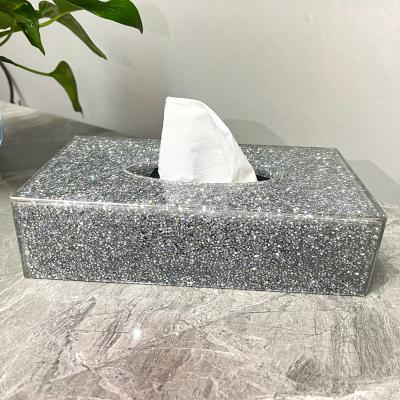 China Home Creative Storage Crystal Tissue Box Durable Colorful Nordic Salon Board Room Table Paper Towel Extraction Storage Diamond Box Cosmetic Box for sale