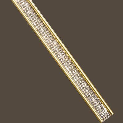 China Durable Colorful Metal Tile Trim For Bathroom And Kitchen Wall Decoration Crystal Stripe Vacuum Potted Ceramic Tile Profiles With Diamond for sale