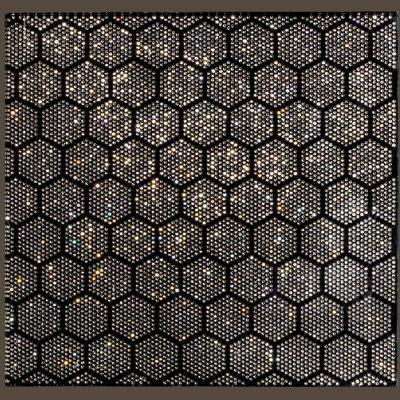 China Many Facets Durable Colorful Luxury Diamond Mirror Crystal GlassHexagonal Pattern Mosaic Tile 300*300MM For Bathroom Or Living Room for sale