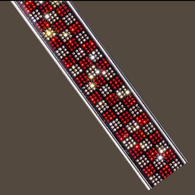 China Durable Colorful Vacuum Potting Metal Tile Profile 304 Grade Tile Strips With Glass Transition Mosaic Border For Wall Trim With Diamond for sale