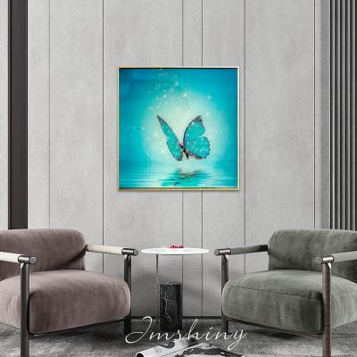 China Custom Modern Wall Decor Waterproof Low MOQ Disegno Living Room Eco-Friendly Butterfly Diamond Drawing by Diamante for sale