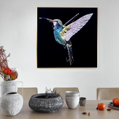 China High-grade waterproof picture of faux stone finished products Diamond Art Vacuum Potting Diamond Bird Art Diamond Painting With Frame for sale