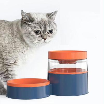 China Automatic Drop Shipping New Pet Integrated Dog Bowl Stereo Neck Guard Cat Bowl Automatic Water Feeder for sale