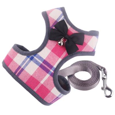 China Dropshipping Personalized Dog Harness With Leash Plaid Dog Fabric Sublimation Adjustable Padded Pet Leashes Walking Harness for sale