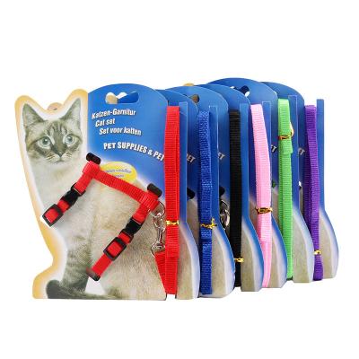 China Wholesale Cheap Walking Cat Harness Witt Leash High Quality Adjustable Cat Harness Stocked Nylon From Manufacturer for sale