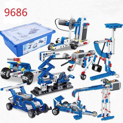 China DIY 9686 Multi-Functional Mechanical Gear Mechanical Building Blocks Engineering Educational Children Science STEM Building Block Kid Brick Toys for sale