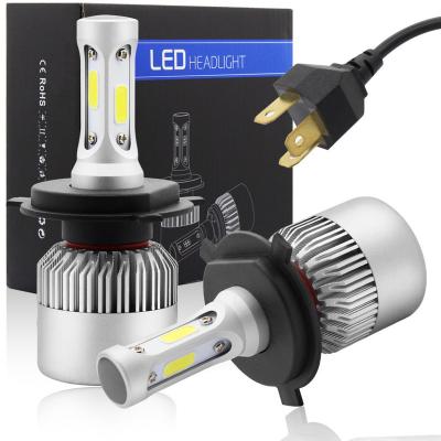 China S2 High Quality Aluminum COB 18w 24w Headlight Bulb C6 H4 9003 Car HB2 Led Headlight Bulb Lamp 9003 6000k 6000lm 40w for sale