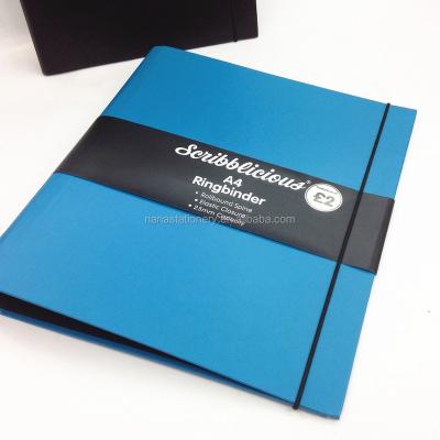 China Clip Folder Documents Cardboard Ring Binder With Elastic Band For Closing for sale