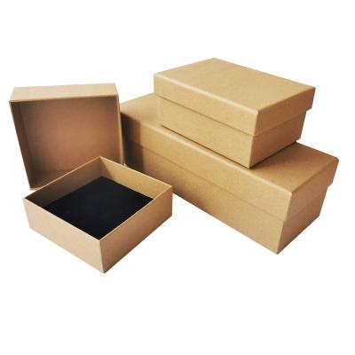 China Recyclable Kraft Paper Cardboard Gift Rigid Lid And Plain Paper Box For Decorations for sale