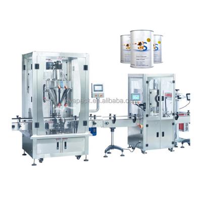 China PLC Control System Automatic Milk Powder Tin Can Filling Line Factor Sourcing Machine Goat Production Packing Auger Filler Coffee Sealing Capping for sale