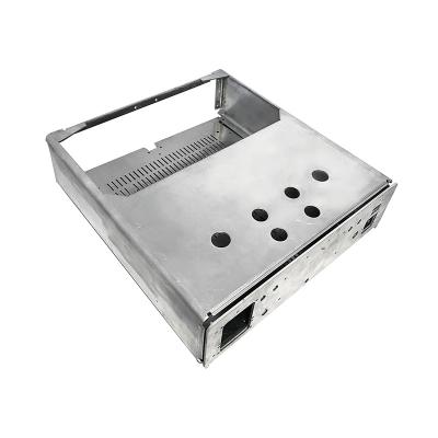 China Stamping Original Silver Stamping Metal Part Factory Price Metal Part Amplifier Steel Enclosure For Audio Industry for sale