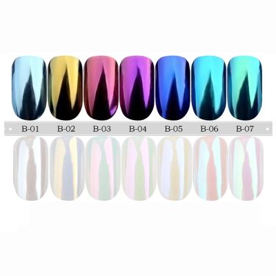 China Magic Mirror Shell Mermaid Pearl Powder Nail Art Pigment from Shell Pearl Pigment Salon 1G 7 color options for sale