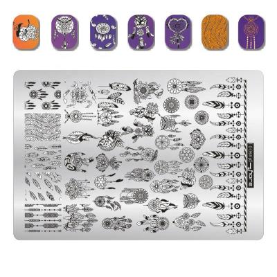 China Lace Flower Animal Geometry Salon Nail Stamping Plates Animal Stencil Tool Art Stamping Template Lace Flower Geometry Template Nail Plate Image for sale