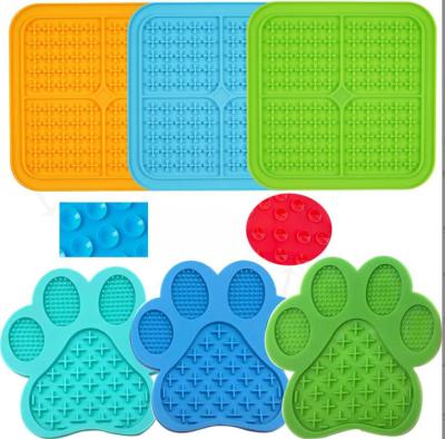 China Factory Automatic Logo Pet Bath Peanut Butter Custom Wholesale Lick Protective Silicone Dog Lick Mat With Suction Cups for sale