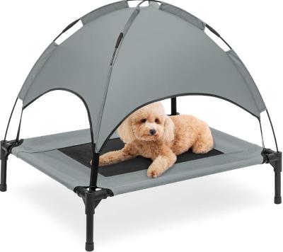 China Amazon Best Selling Breathable Covered Raised Igloo Hammock Camouflage Triangle Dog Canopy Breathable Hooded High Bed For Dogs for sale