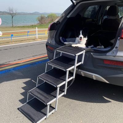 China Best Quality Outdoor Portable Car Travel Foldable Folding Ramp Aluminum Steel Dog Ramp Large For Car for sale