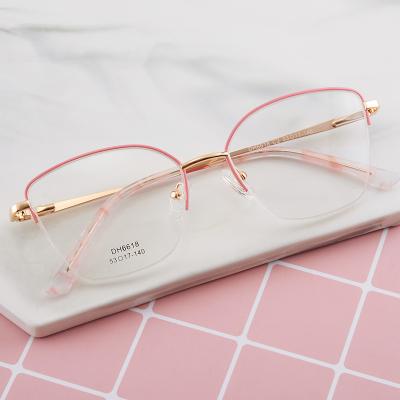 China Decoration To Wear 2022 New Design Metal Frame Optical Frame Models Glasses For Women Men for sale