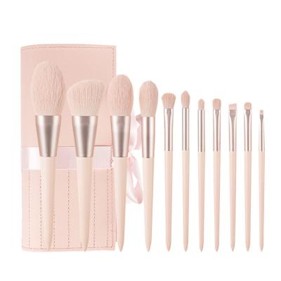 China Soft Stiffens Technology Production 11 Makeup Brush Set Custom Label Hair Eyeliner Tool Soft Makeup Brush Set Travel for sale